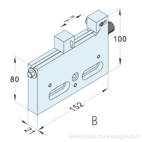 wire edm small parts machining manual clamp vise max clamp 50,75,100mm